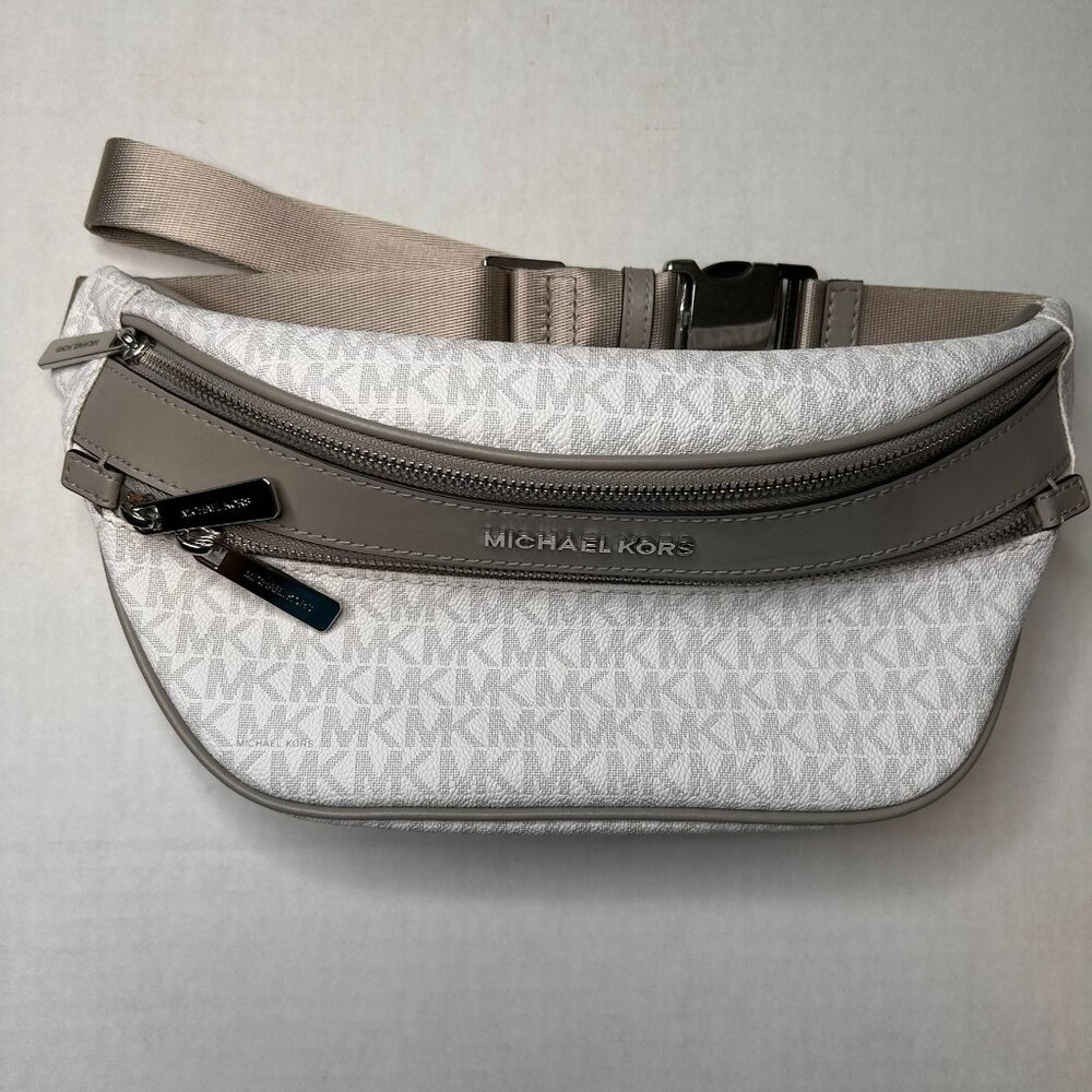 Michael Kors Gray & White Kenly Waist Fanny Pack